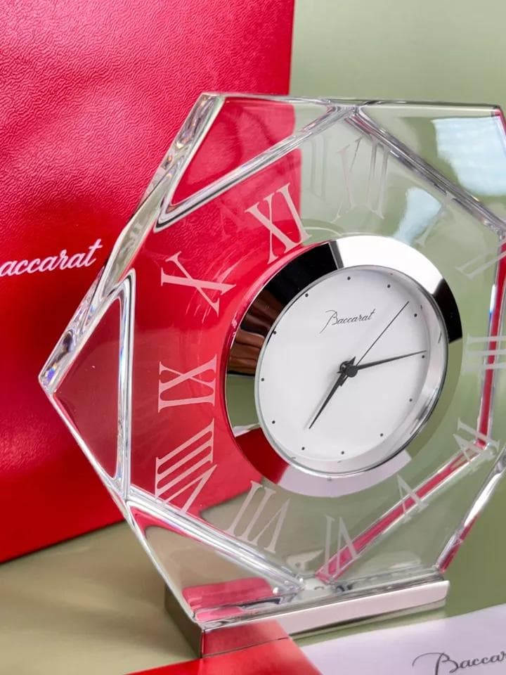 バカラ アルクール アビス デスククロック クリアガラス 箱付き[正規品]JPN