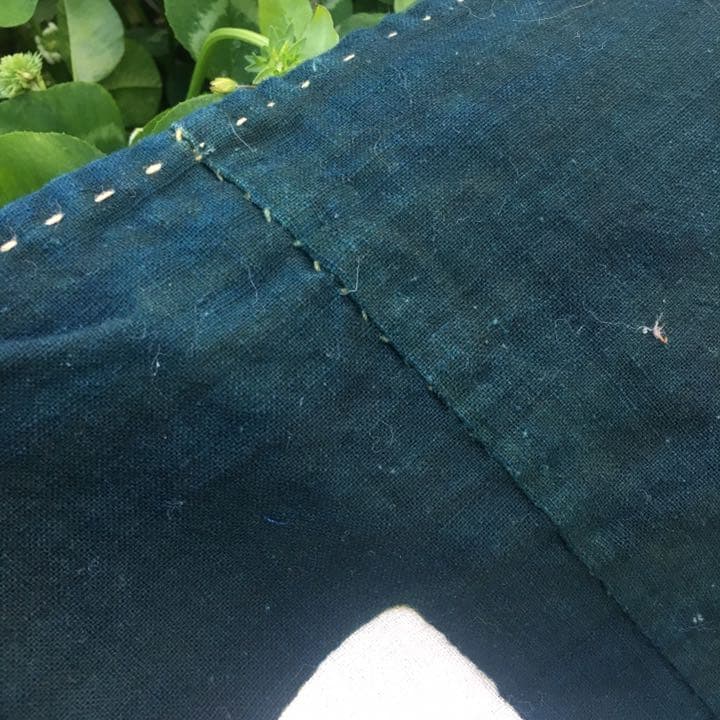 筒描き 藍染 風呂敷 4巾　布団　古布