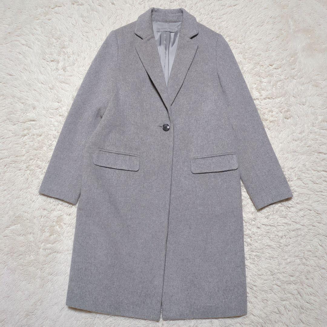 極美品！theory luxe　ウールロングチェスターコート　サイズ38　グレー