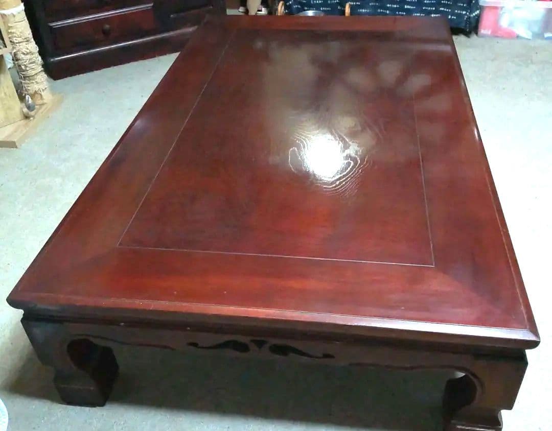 【送料込:たのメル便】昭和レトロ 木製座卓 ダークブラウン