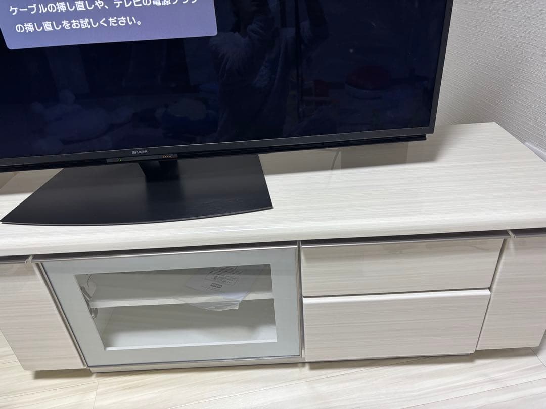 ホワイト テレビ台 引き出し付き