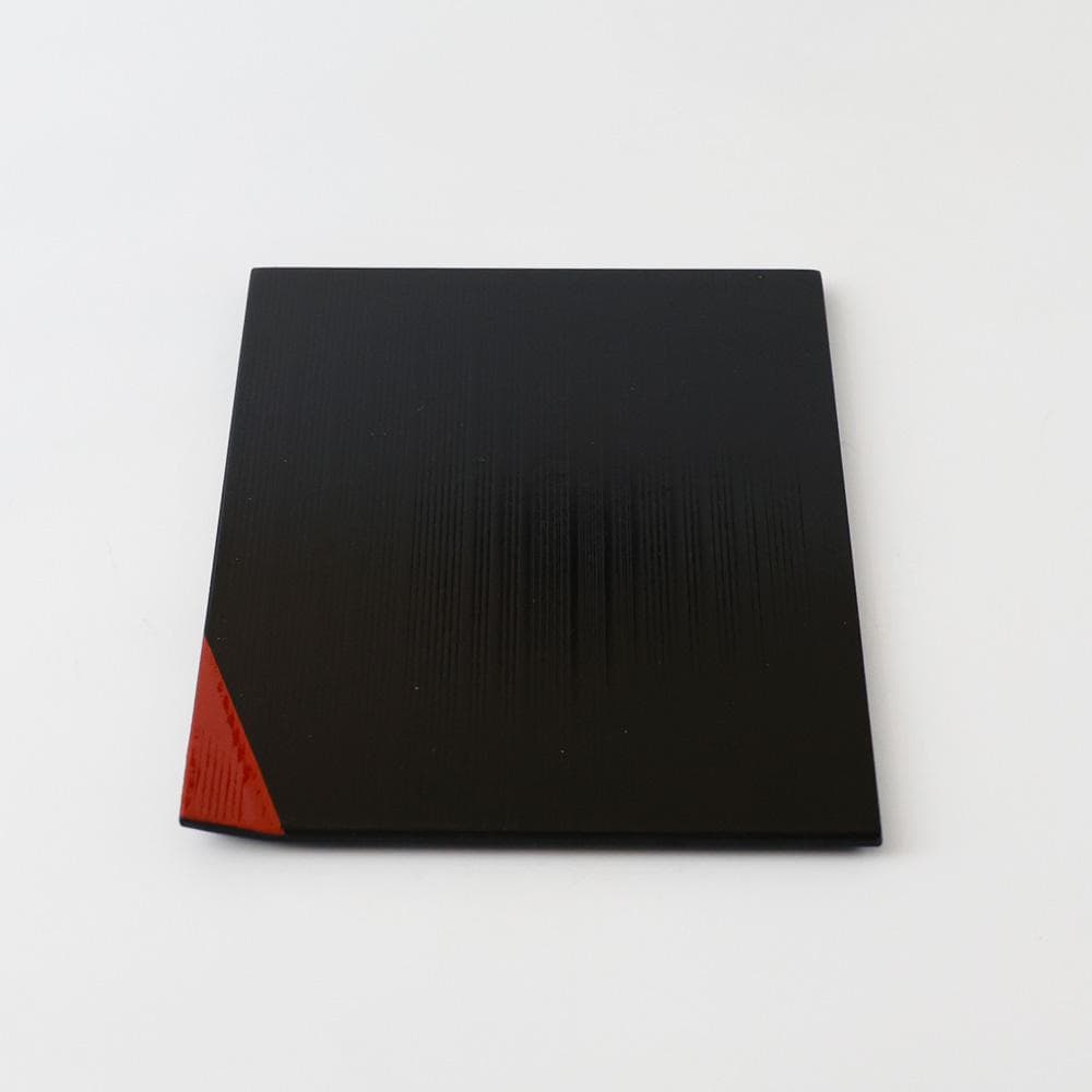 T 　特選　 乱筋天皿　越前塗　茶道具　茶器　お盆　漆器　5客