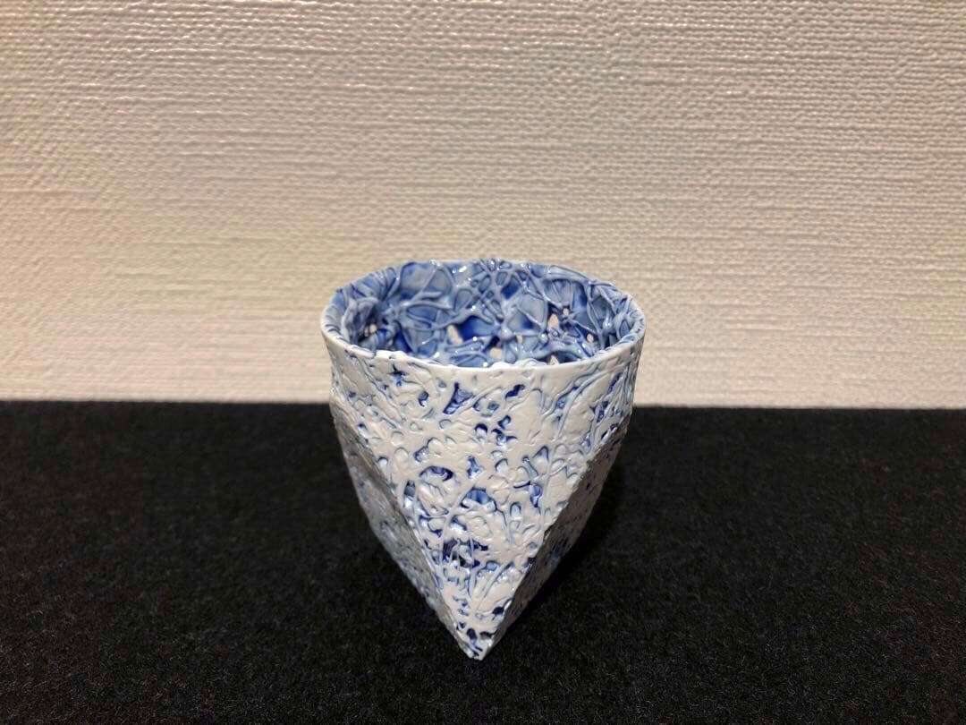 長江重和 釉彩 薄層のかたち 盃 ぐい呑み 陶器 置物 アート 作品 オブジェ