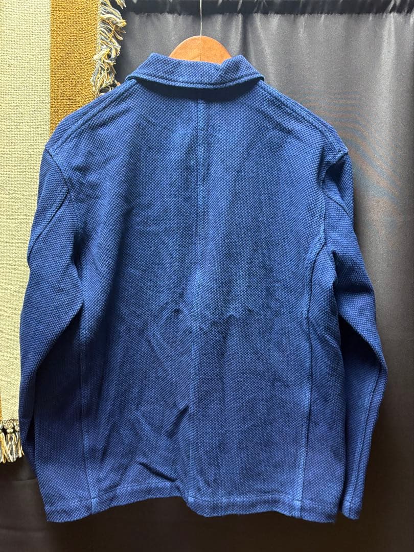 KARAKU 藍染め刺子フレンチワークジャケット 美品 カバーオール インディゴ