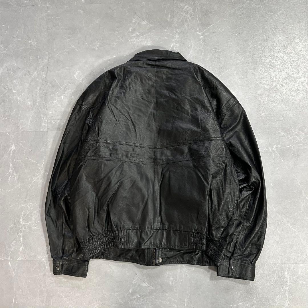 90s Wilsons レザー ドリズラージャケット スウィングトップ 短丈 黒