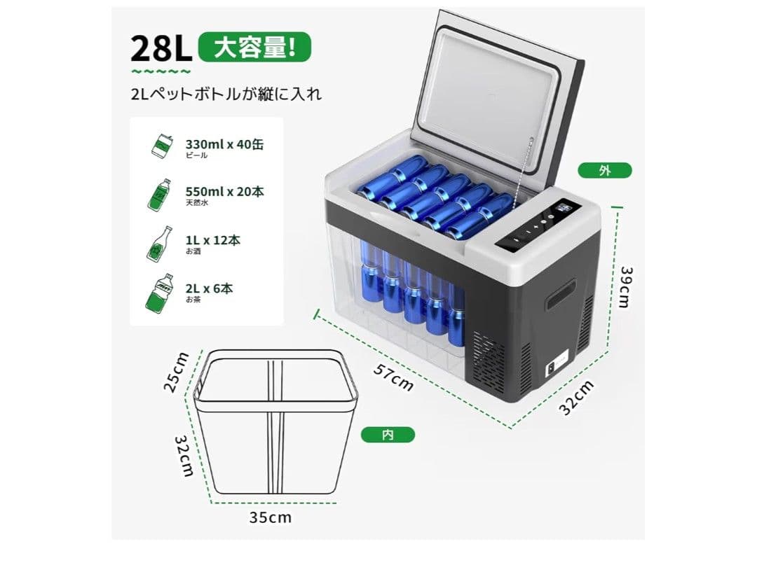 F40C4TMP ポータブル車載冷蔵庫 (中古)