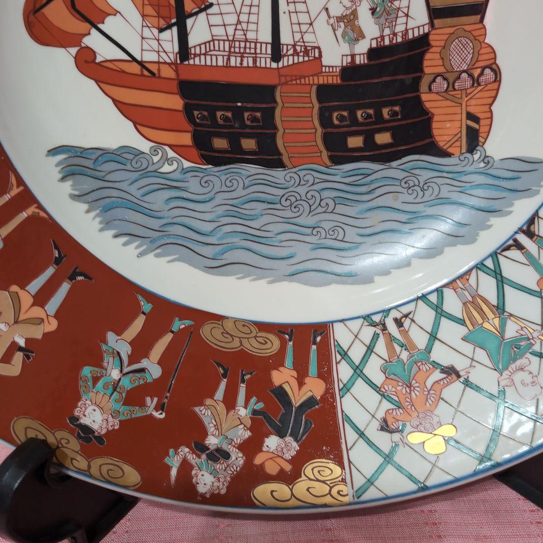 古伊万里南蛮船人物図兜皿