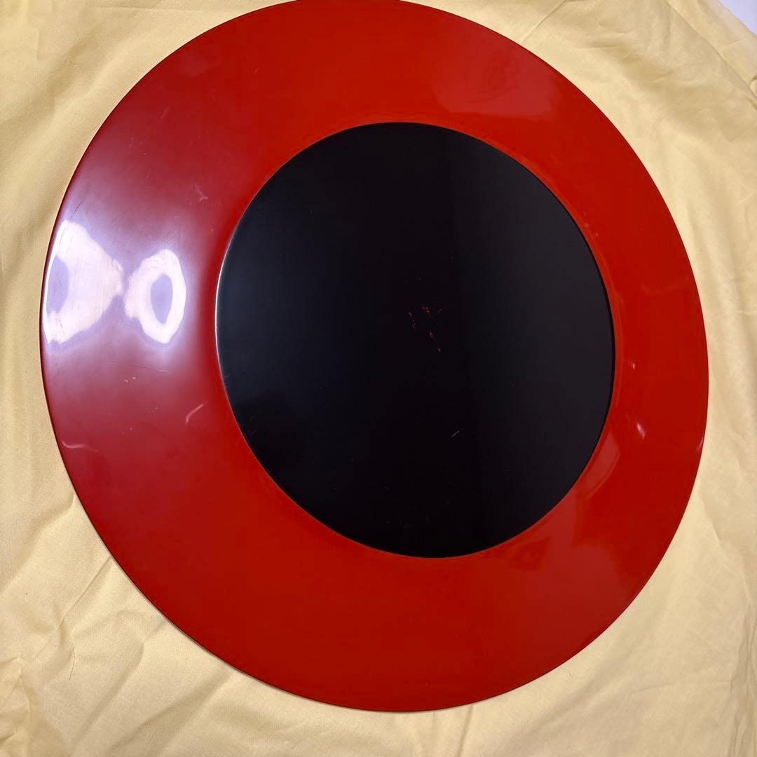 榎木啓　40cm 朱塗漆皿「暮色」