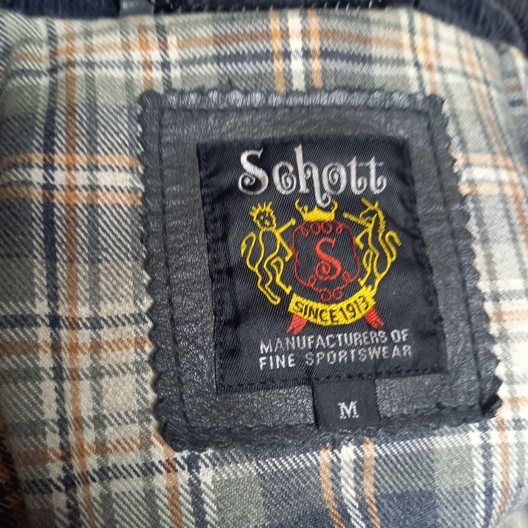 Schott ブラックレザーライダースジャケット M