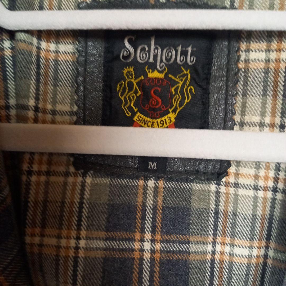 Schott ブラックレザーライダースジャケット M