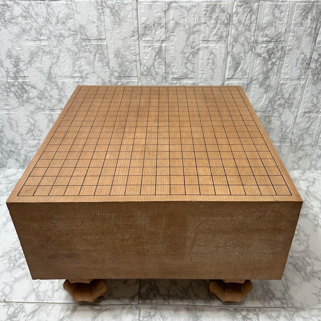 【美品】囲碁盤 天地柾目 5.6寸 脚付き へそ有 極厚 高級 碁石 ハマグリ