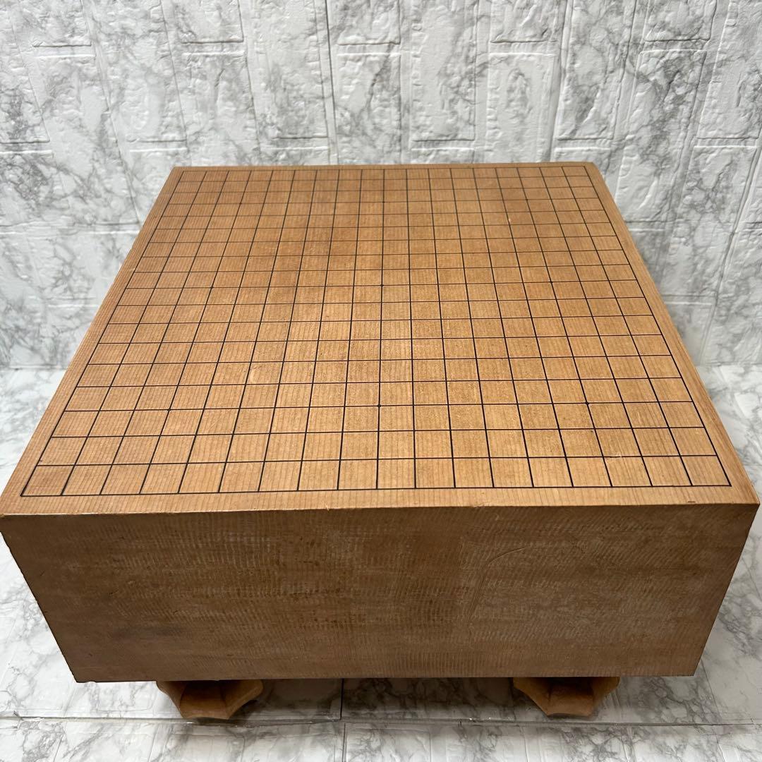 【美品】囲碁盤 天地柾目 5.6寸 脚付き へそ有 極厚 高級 碁石 ハマグリ