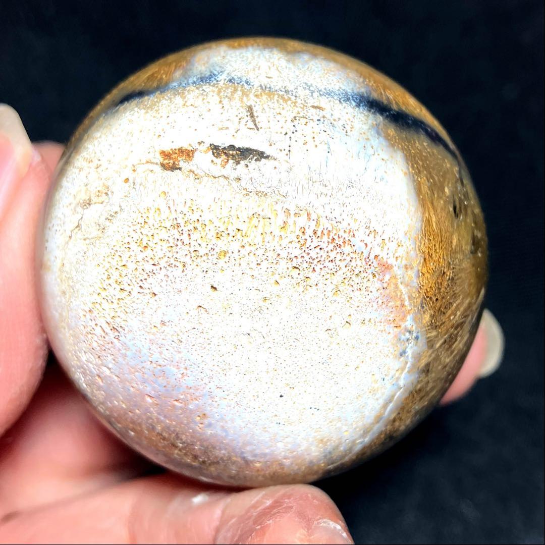 45mm ゴールドルチルクォーツ　丸玉　スフィア　金針水晶