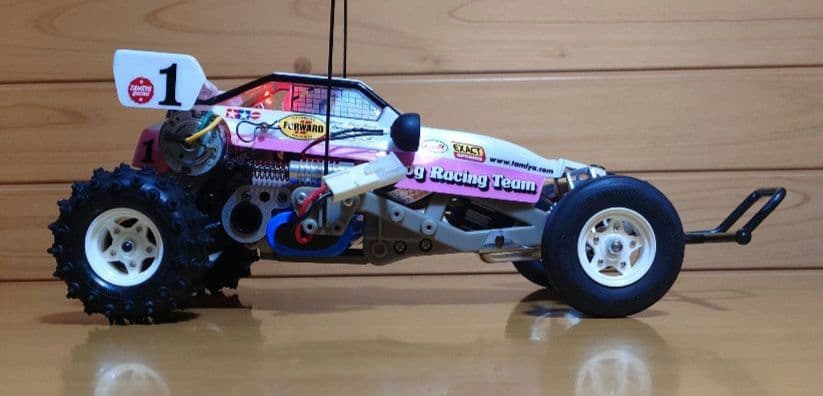 タミヤXBマイティフロッグ前後LEDライト付プロポ付き塗装済み完成品未使用品