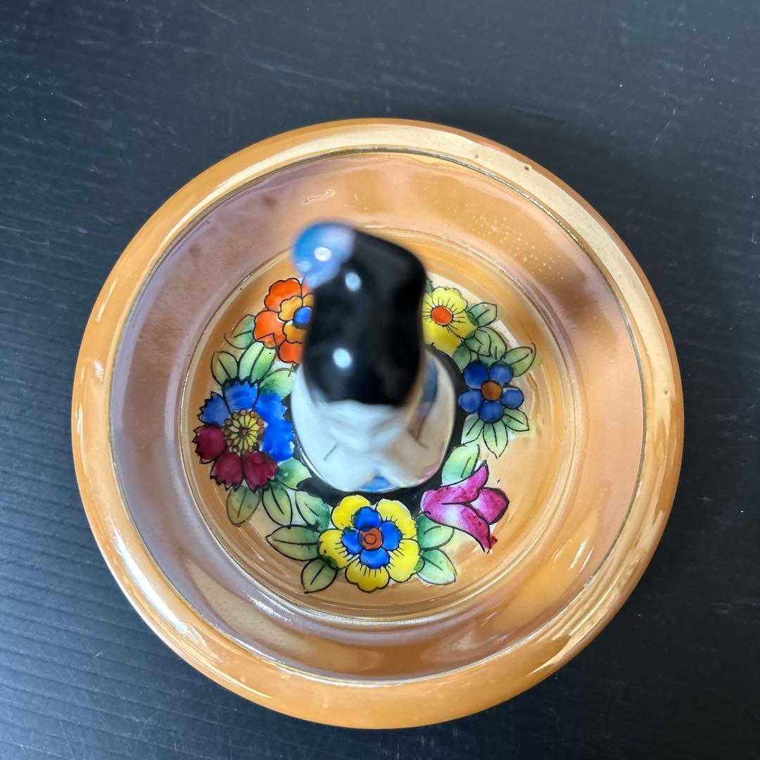 オールドノリタケ　アールデコレディ ラスター彩　ピントレー　小物入れ