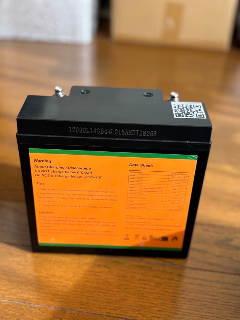 【美品】リチウムイオンバッテリー　12.8V 30Ah リチウム鉄リン酸　①