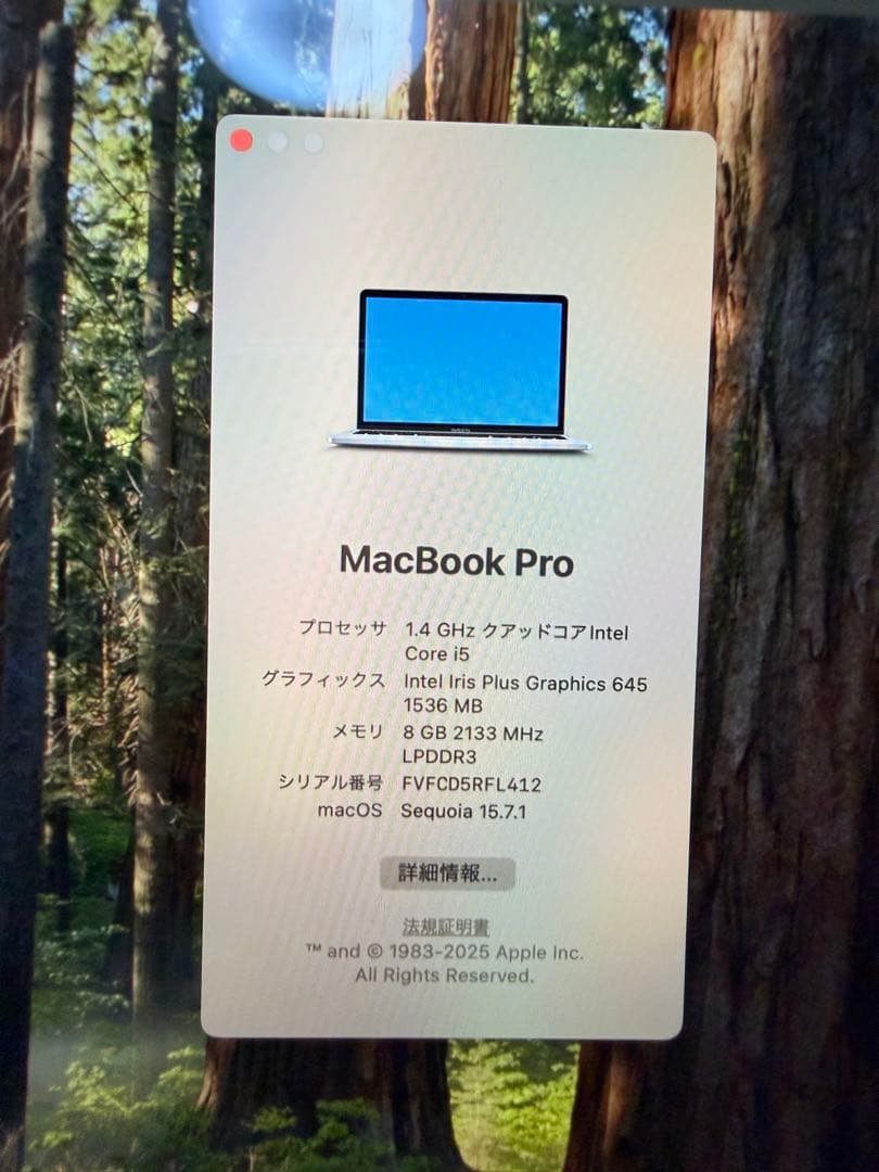 Apple MacBook Pro 13インチ シルバー　2020 インテル