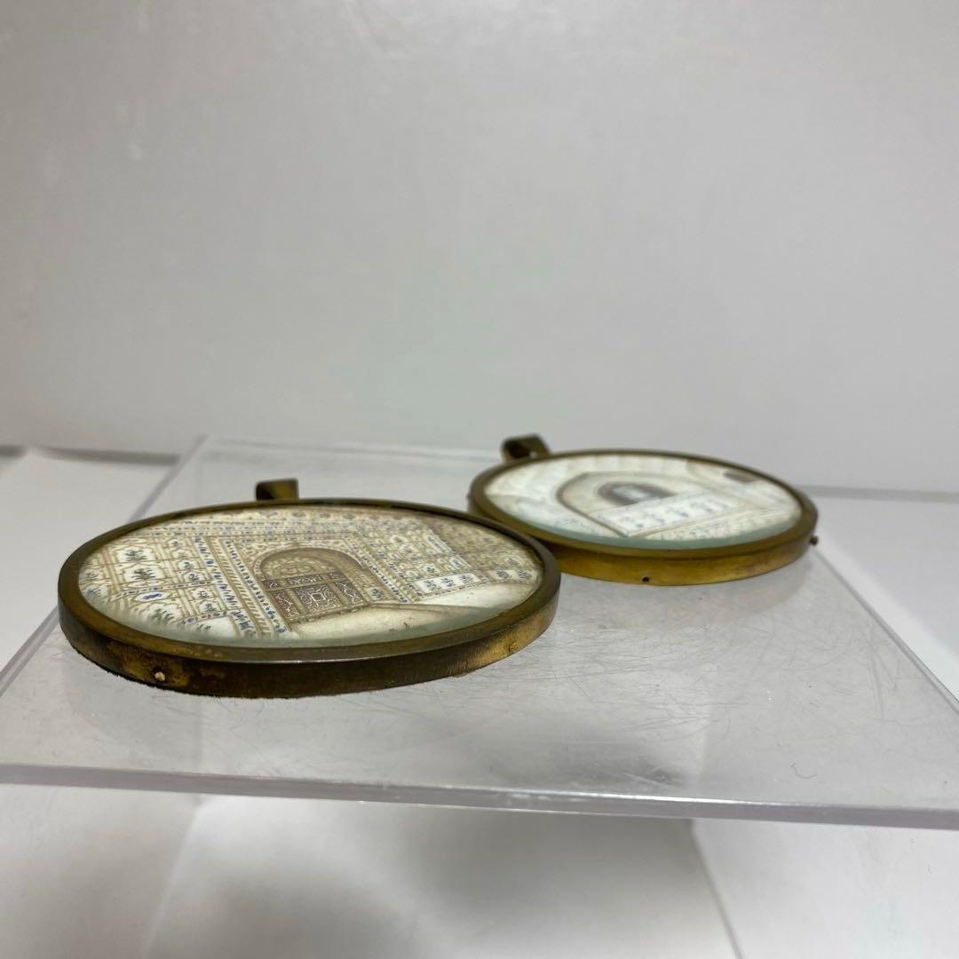 専用極上　印度密画　ネックレストップ　一対　共箱　タルニ　東さ8-0110☆2F