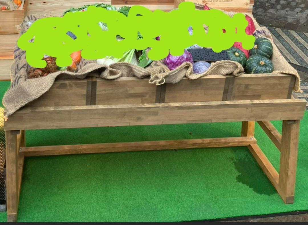 美品！木製 野菜 ディスプレイラック 箱4つ オークカラー