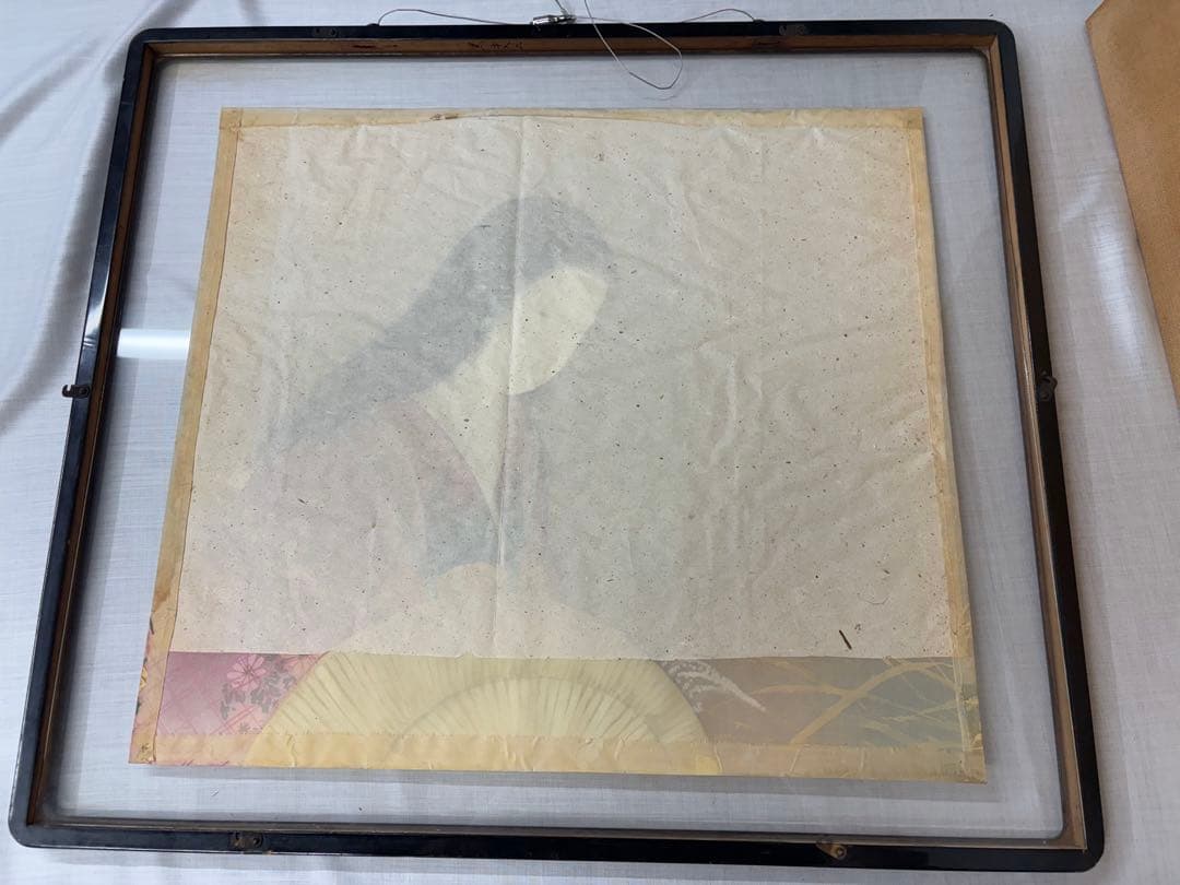 松井桜塘　日本画 絵画 人物画 美人画 額装