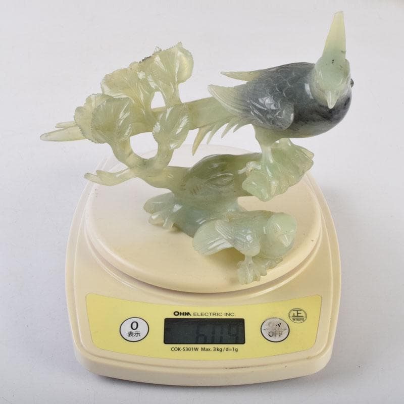 中国　玉石彫刻　鳥　置物　C　8647