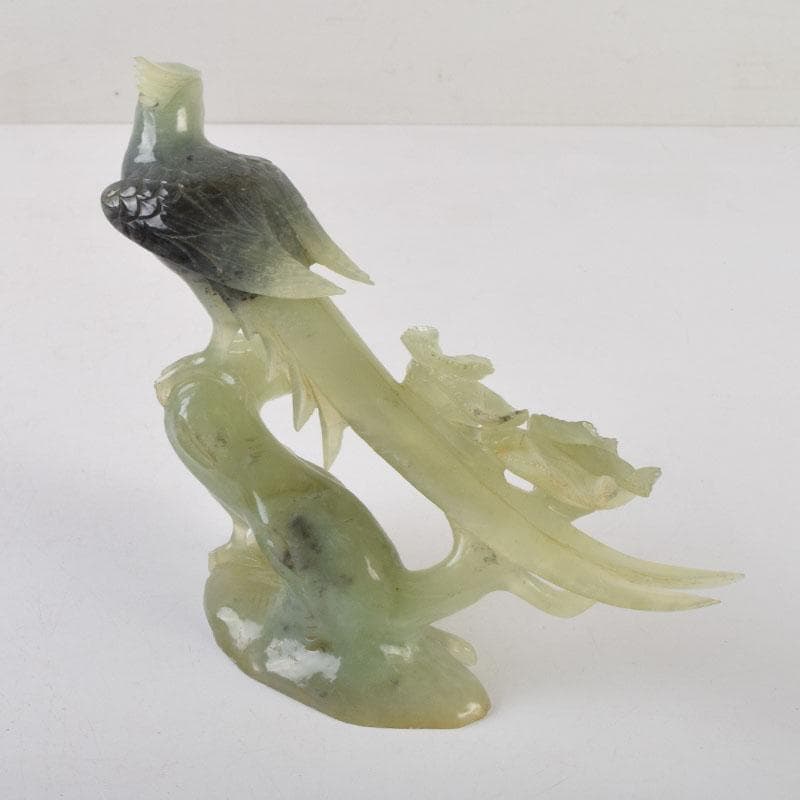 中国　玉石彫刻　鳥　置物　C　8647