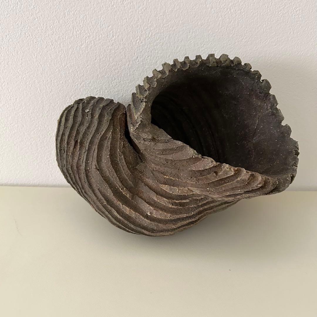 未使用品　相馬正和 作 陶器オブジェ／花器 陶眞窯 ギャラリー群青