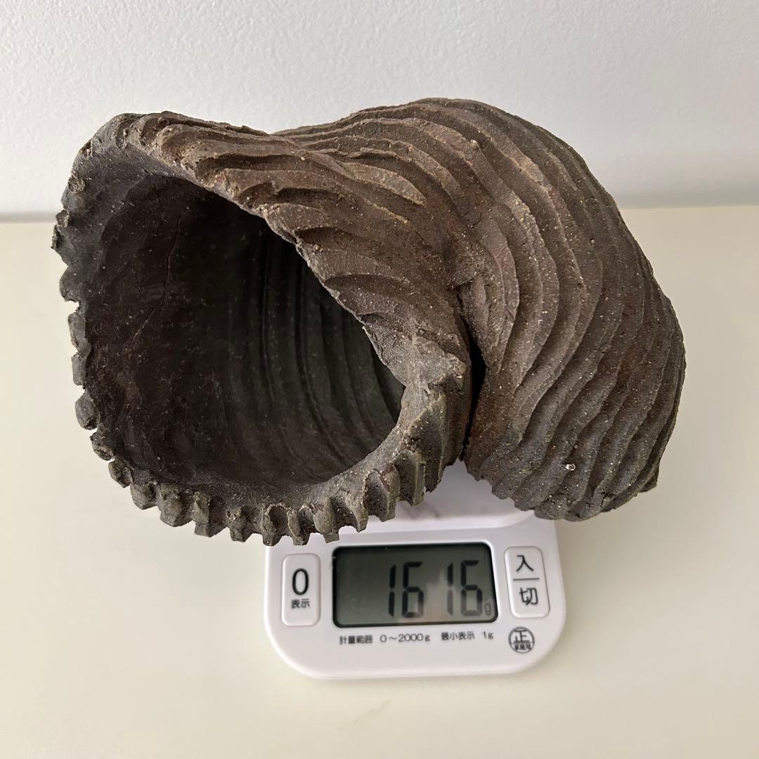 未使用品　相馬正和 作 陶器オブジェ／花器 陶眞窯 ギャラリー群青