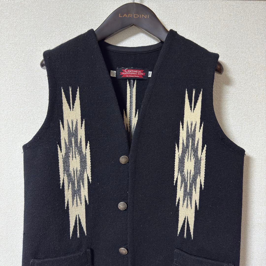 【美品】CENTINELA センチネラ チマヨベスト ブラック ロング 4ボタン