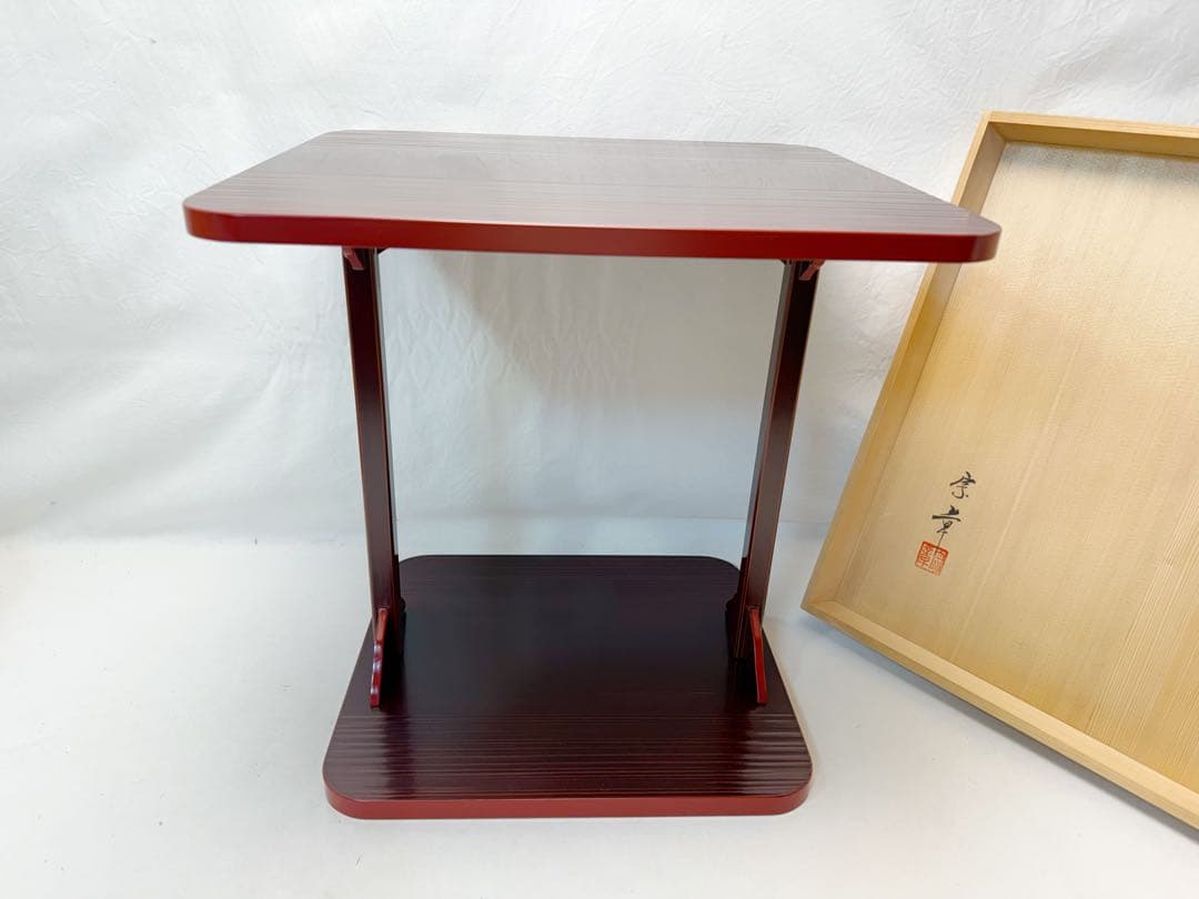 未使用 茶道具 佐々木宗章作 即中斎好 溜塗 小四方棚 組み立式 共箱