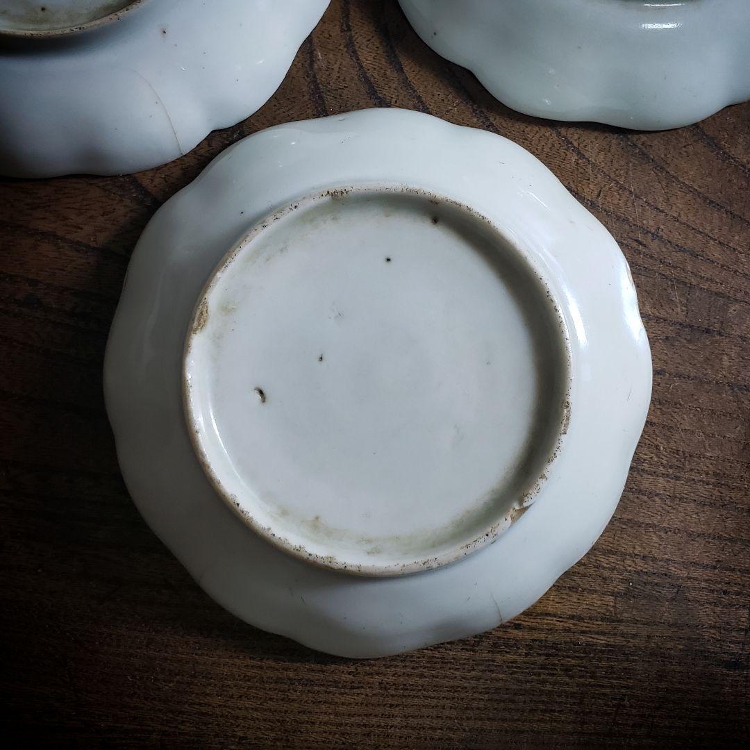 小皿　古伊万里　江戸　山水　遠景　船 民家　訳あり