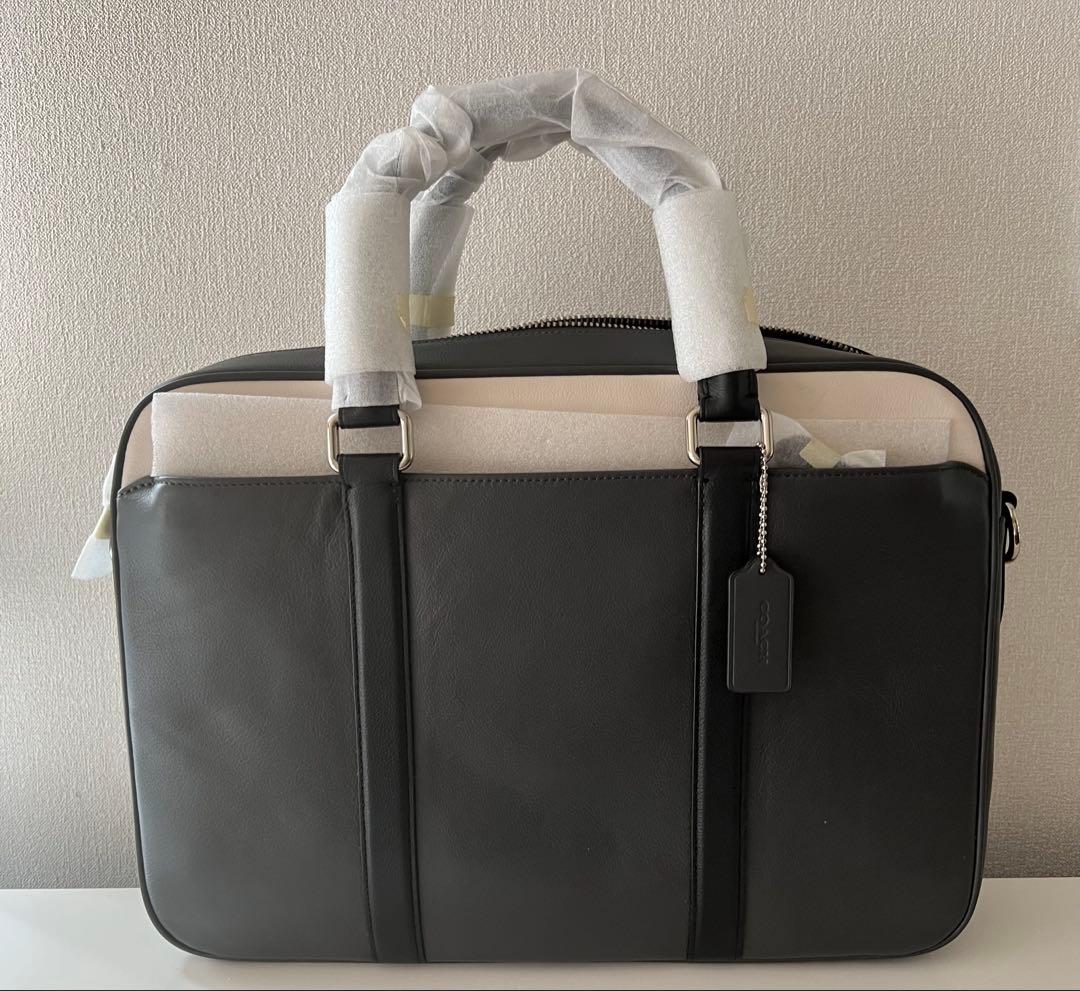 新品　COACH ビジネスバッグ グレー/ホワイト