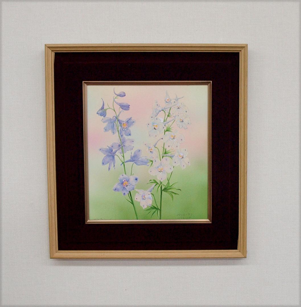 【絵画】ボタニカルアート「デルフィニウムベラドンナ」原画