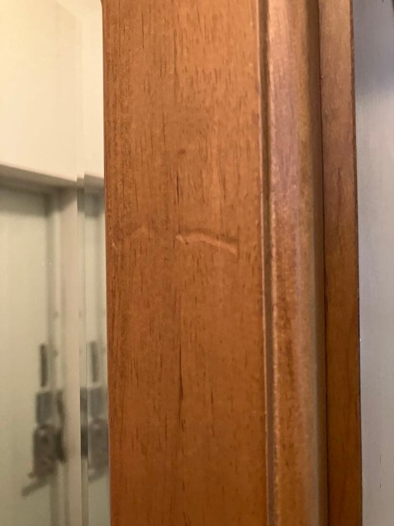 靴箱　下駄箱　シューズボックス　ブラウン　鏡付き