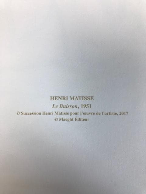 額装済/低木 1951 リプロダクション/マティス/ポスター/インテリア/アート