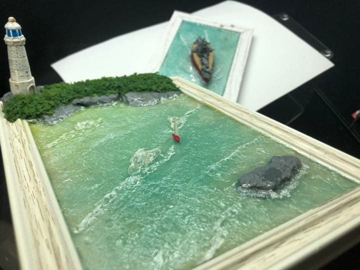 灯台のある風景　ジオラマ