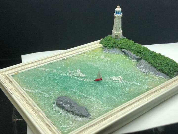 灯台のある風景　ジオラマ