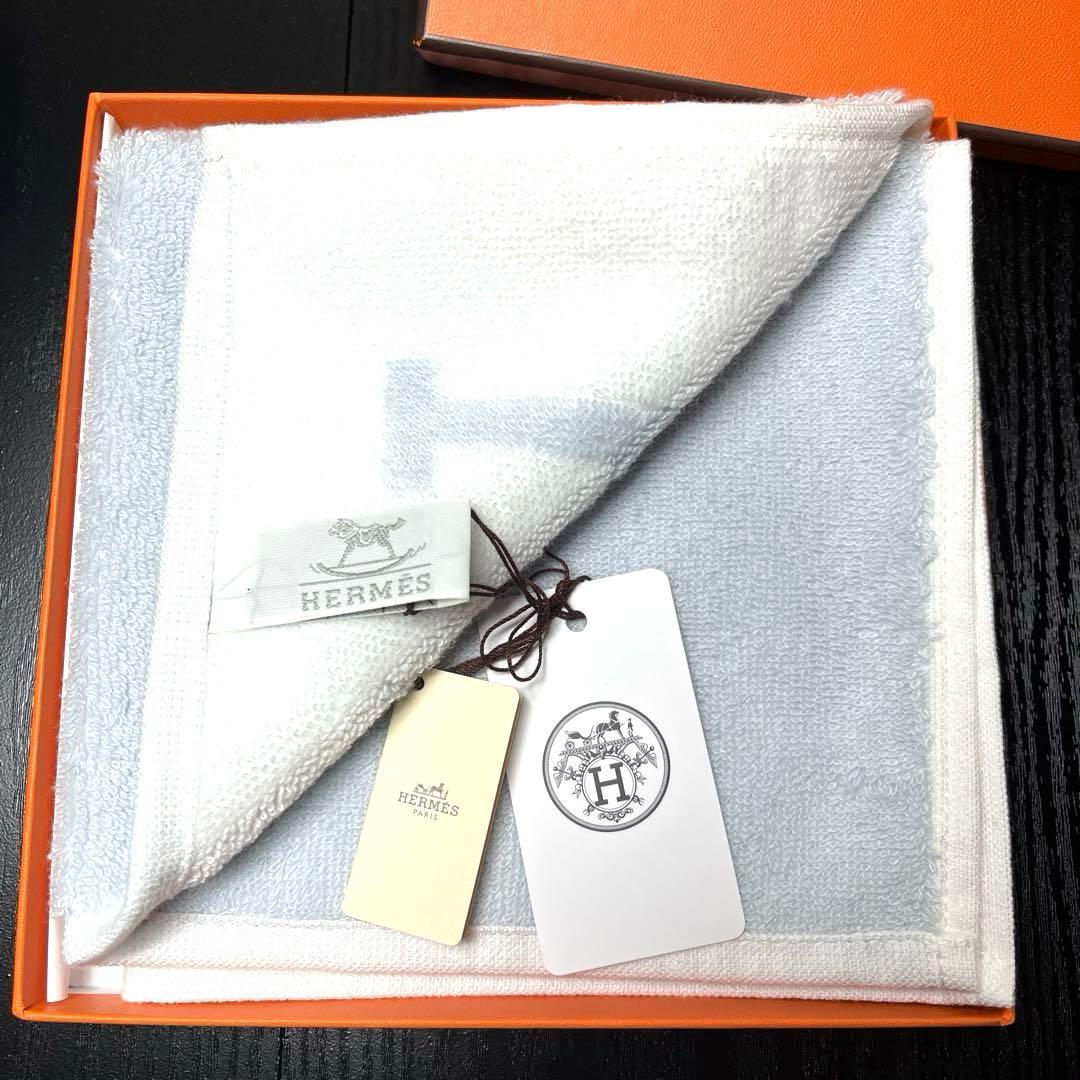 【新品未使用】HERMES エルメス HERMES Hロゴ ハンドタオル