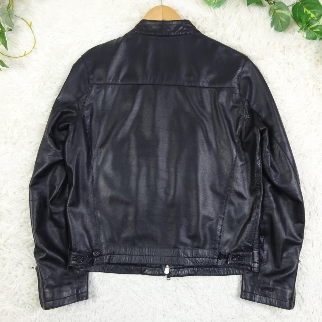 美品　チンクアンタ　ラムレザー　羊革　シングルライダース　レザージャケット　44