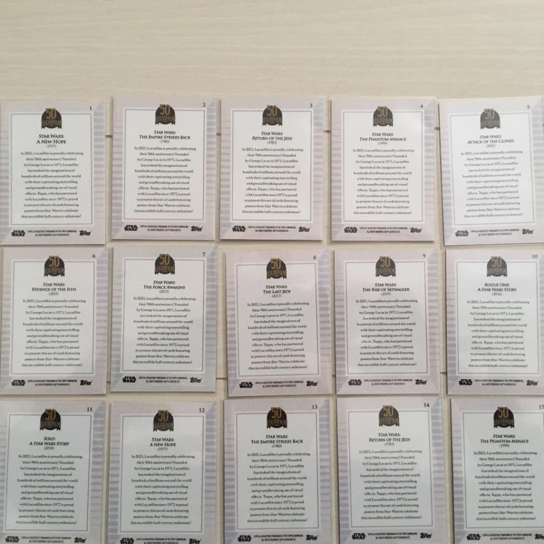 【25枚コンプリート】Star Wars 50周年記念カード topps