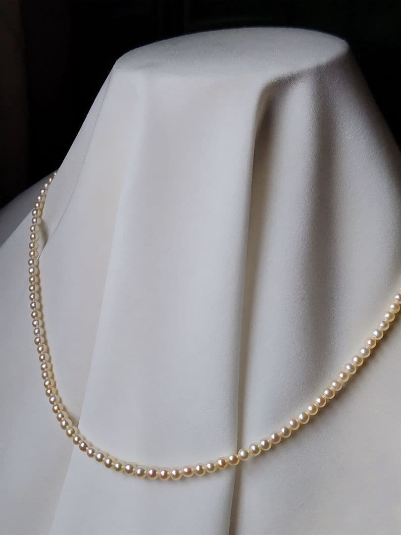 K18WG アコヤ真珠ベビーパールネックレス