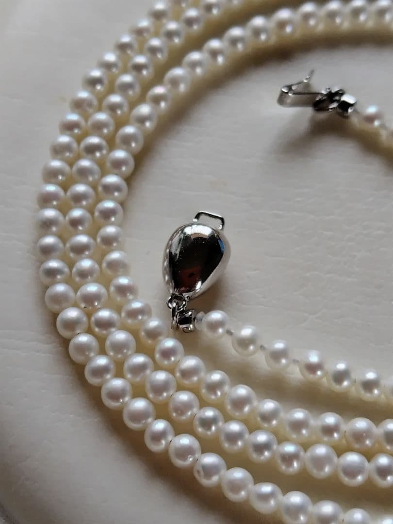 K18WG アコヤ真珠ベビーパールネックレス