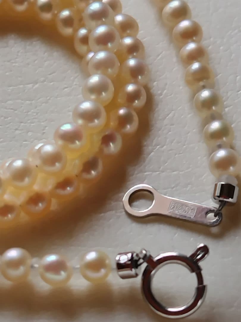 K18WG アコヤ真珠ベビーパールネックレス