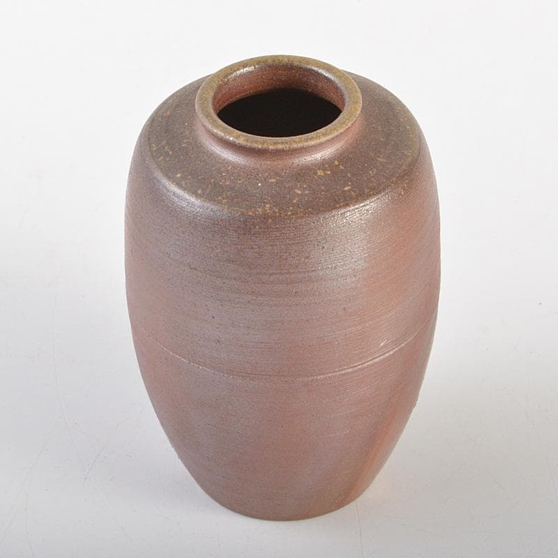 茶道具　備前焼　木村陶峰造　肩衝茶入　仕覆付　共箱　V　6616