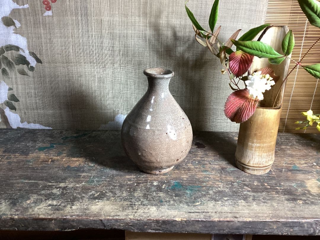 李朝 白磁 井戶酒瓶