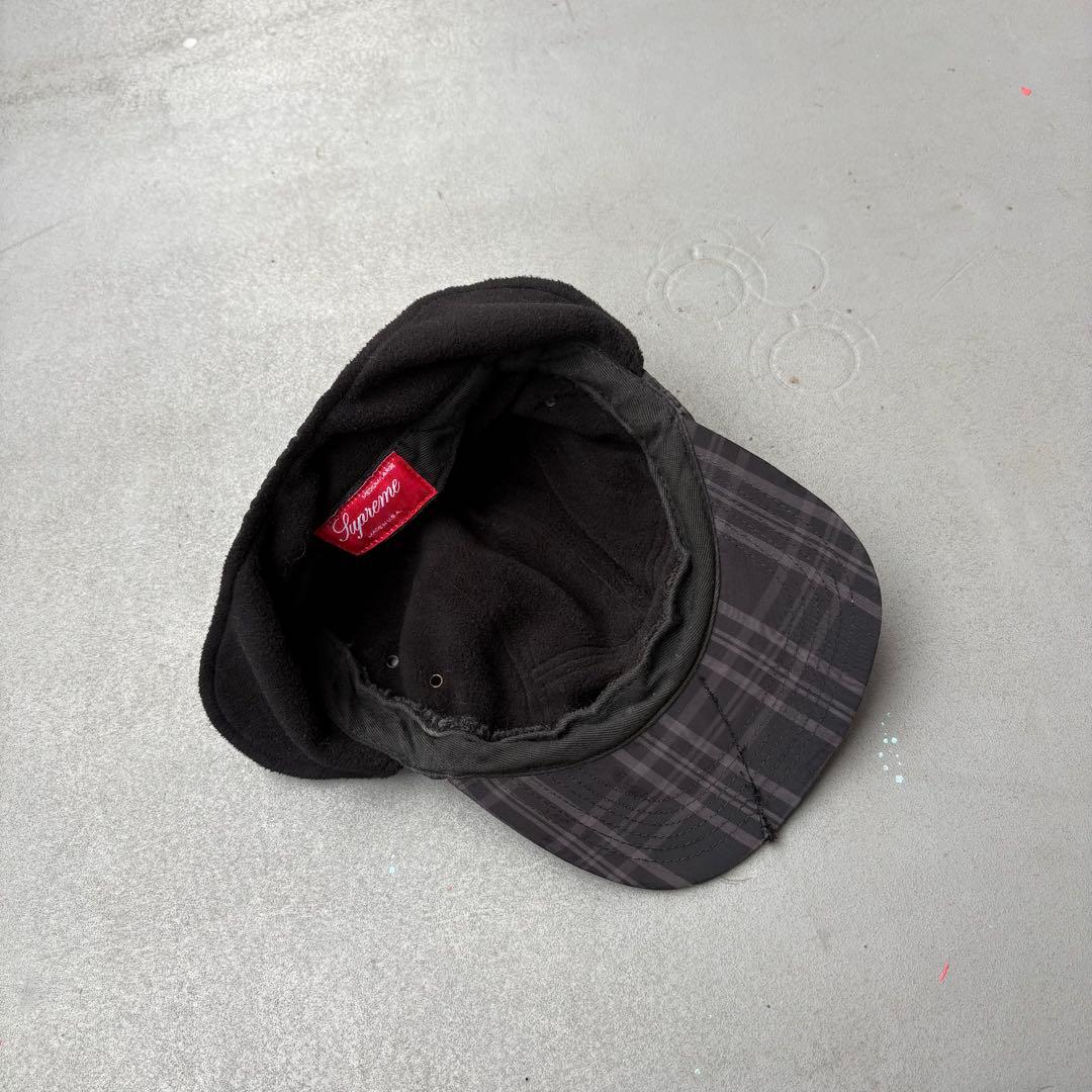 Supreme USA製 マフキャップ　フリース　チェック地　boxlogo