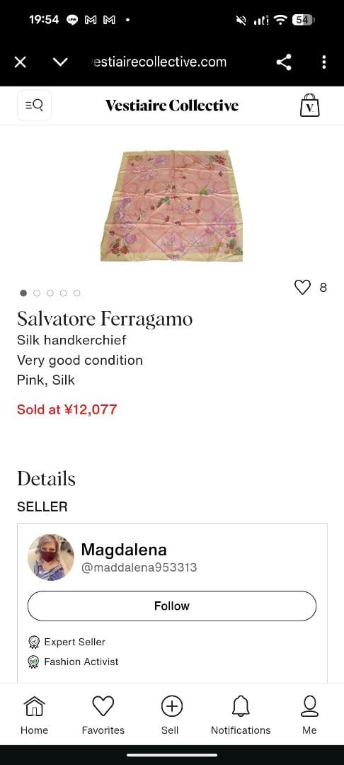 Salvatore Ferragamo シルクスカーフ　花柄　新品未使用