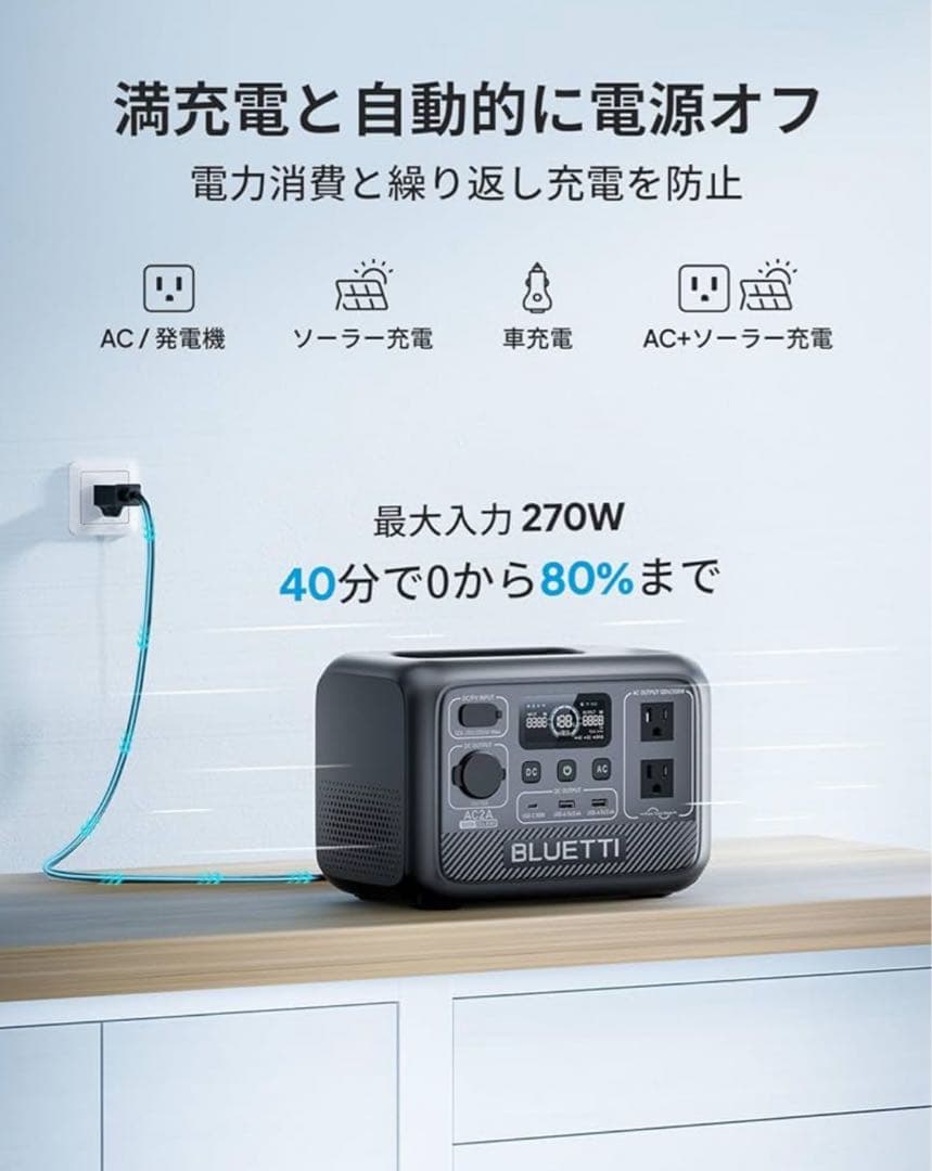 BLUETTI ポータブル電源 AC2A 204Wh/300W