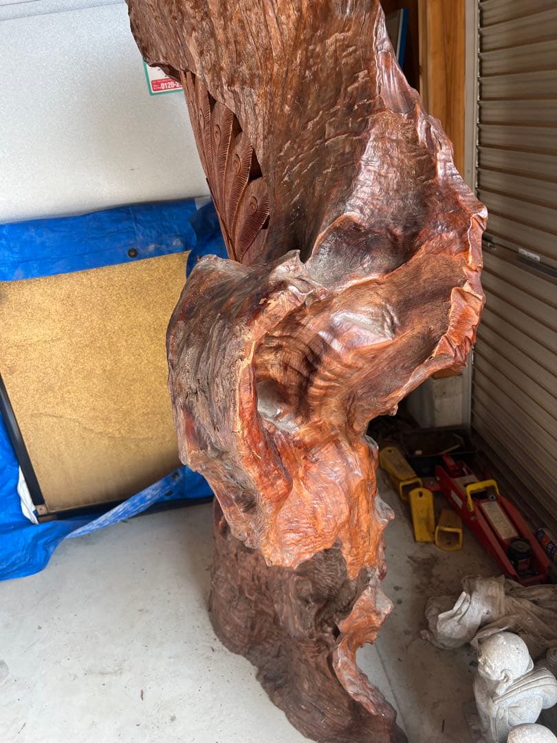 一刀彫　骨董　屋久杉　衝立