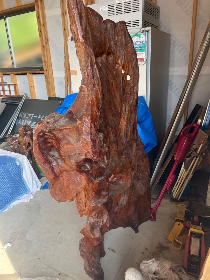 一刀彫　骨董　屋久杉　衝立